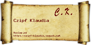 Czipf Klaudia névjegykártya
